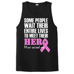 My Hero Raised Me Breast Cancer Awareness PosiCharge Competitor Tank