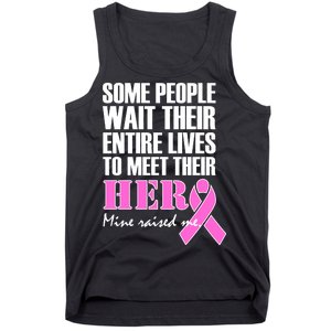 My Hero Raised Me Breast Cancer Awareness Tank Top