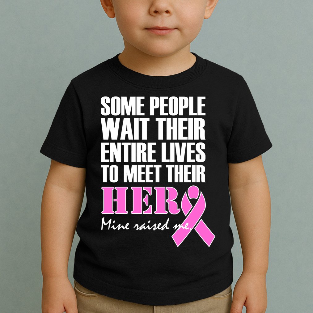My Hero Raised Me Breast Cancer Awareness Toddler T-Shirt