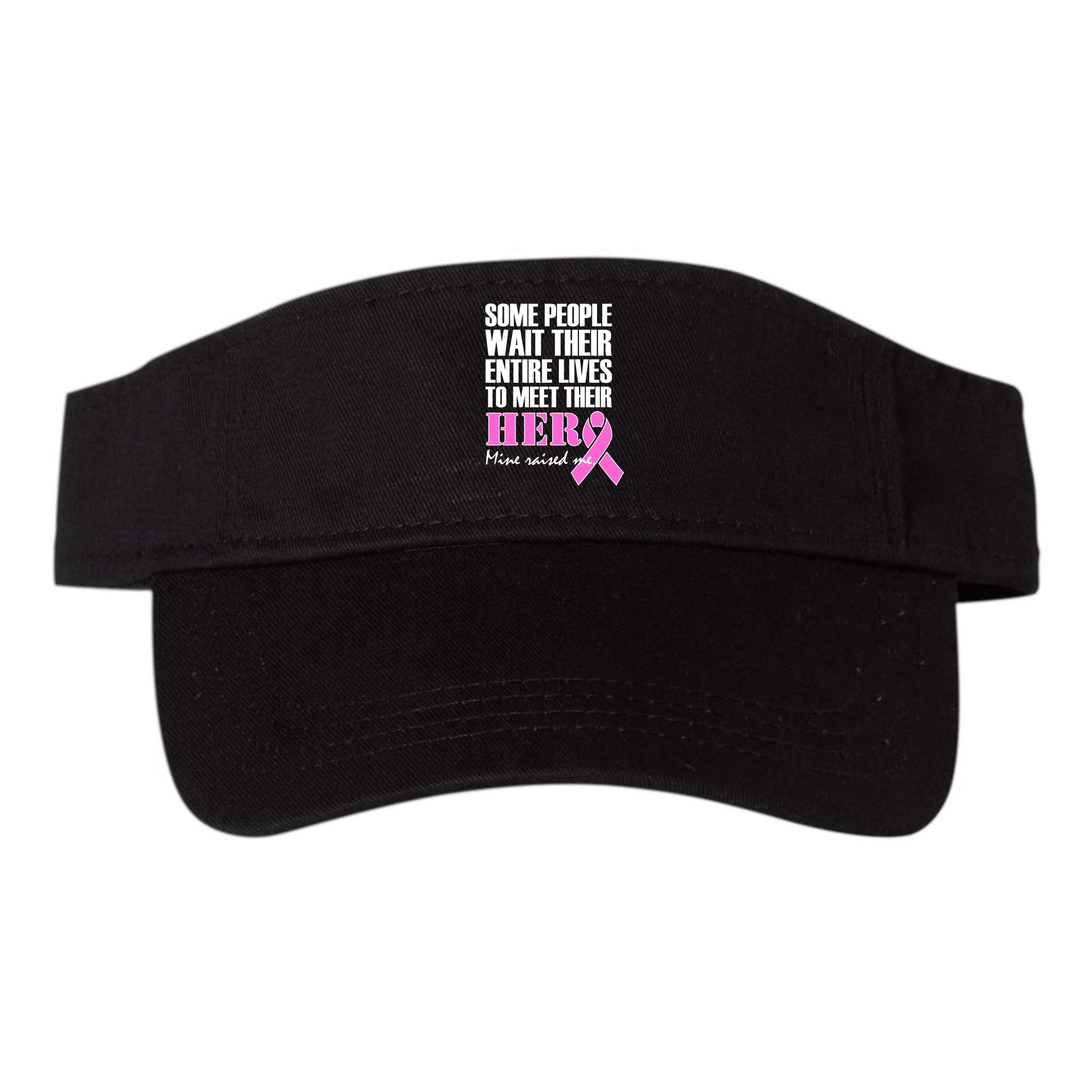 My Hero Raised Me Breast Cancer Awareness Visor