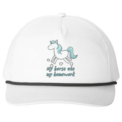 My Horse Ate My Homework Snapback Five-Panel Rope Hat