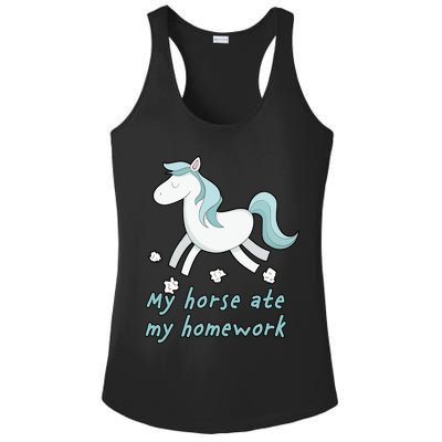 My Horse Ate My Homework Ladies PosiCharge Competitor Racerback Tank