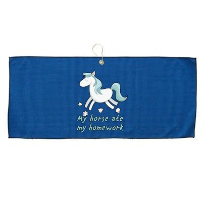 My Horse Ate My Homework Large Microfiber Waffle Golf Towel