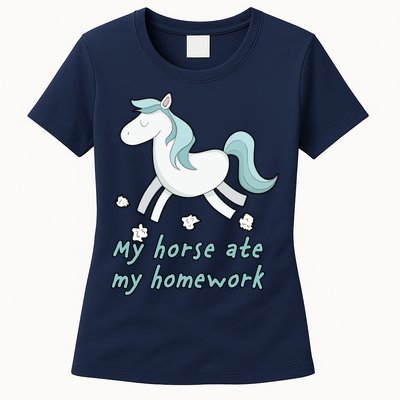 My Horse Ate My Homework Womens T-Shirt