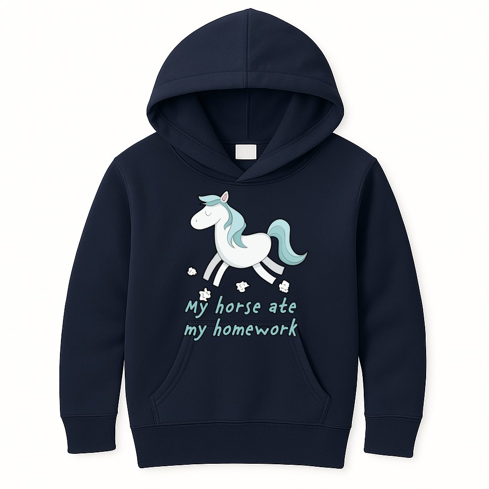 My Horse Ate My Homework Kids Hoodie