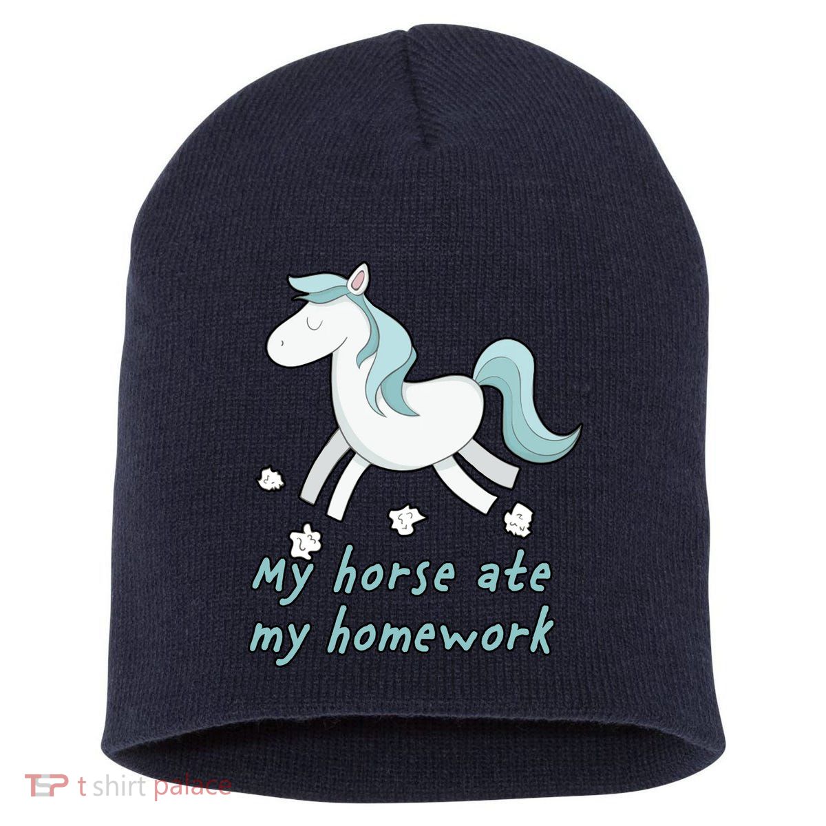 My Horse Ate My Homework Short Acrylic Beanie