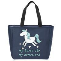My Horse Ate My Homework Zip Tote Bag