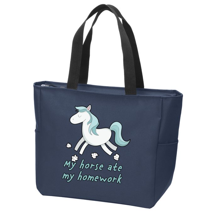 My Horse Ate My Homework Zip Tote Bag