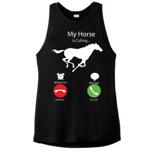 My Horse Is Calling Ladies PosiCharge Tri-Blend Wicking Tank