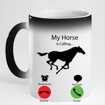 My Horse Is Calling 11oz Black Color Changing Mug