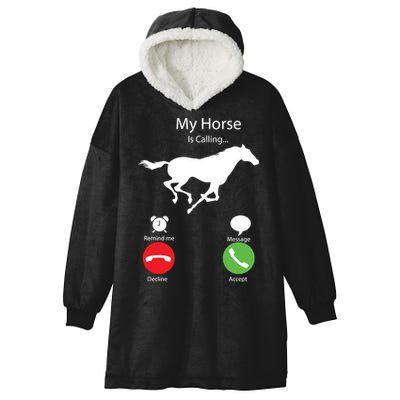 My Horse Is Calling Hooded Wearable Blanket