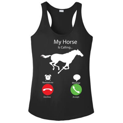 My Horse Is Calling Ladies PosiCharge Competitor Racerback Tank