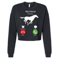 My Horse Is Calling Cropped Pullover Crew