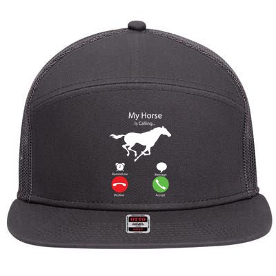 My Horse Is Calling 7 Panel Mesh Trucker Snapback Hat