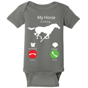 My Horse Is Calling Baby Bodysuit