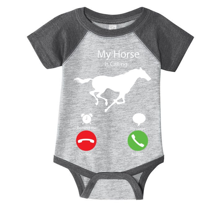 My Horse Is Calling Infant Baby Jersey Bodysuit