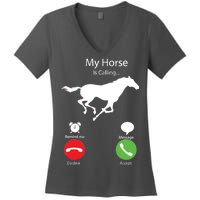 My Horse Is Calling Women's V-Neck T-Shirt