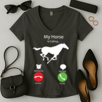 My Horse Is Calling Women's V-Neck T-Shirt