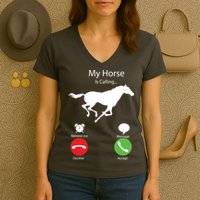 My Horse Is Calling Women's V-Neck T-Shirt