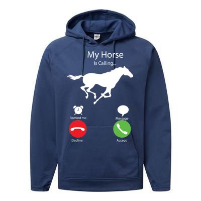 My Horse Is Calling Performance Fleece Hoodie