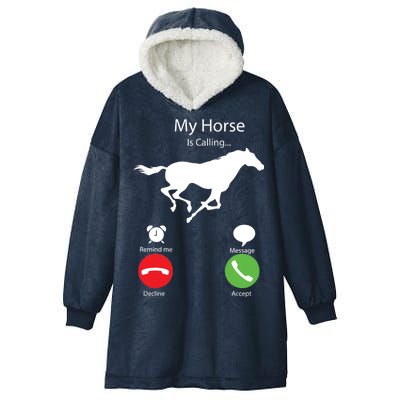 My Horse Is Calling Hooded Wearable Blanket