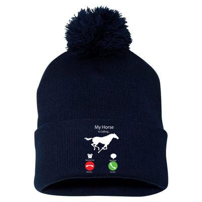 My Horse Is Calling Pom Pom 12in Knit Beanie