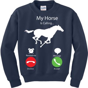 My Horse Is Calling Kids Sweatshirt