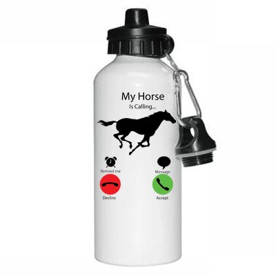 My Horse Is Calling Aluminum Water Bottle