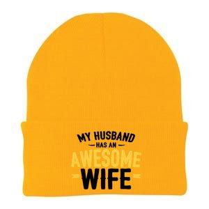 My Husband Has An Awesome Wife Knit Cap Winter Beanie