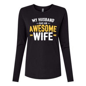 My Husband Has An Awesome Wife Womens Cotton Relaxed Long Sleeve T-Shirt