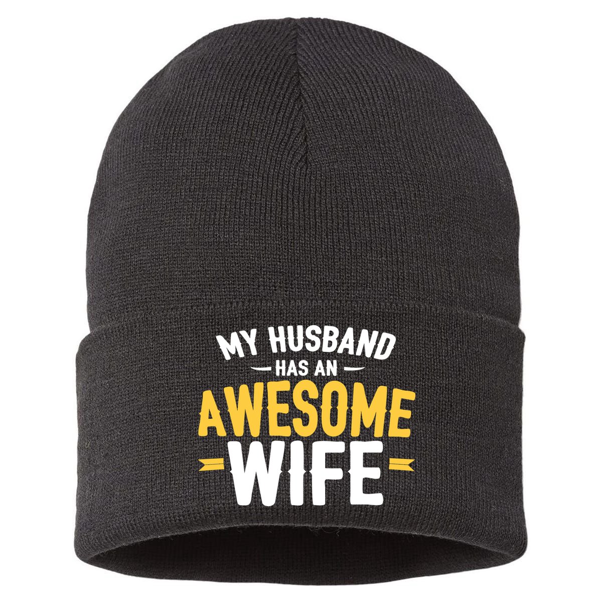 My Husband Has An Awesome Wife Sustainable Knit Beanie