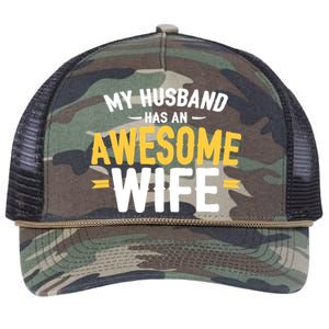 My Husband Has An Awesome Wife Retro Rope Trucker Hat Cap