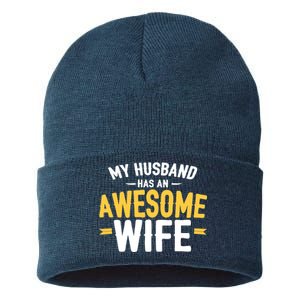 My Husband Has An Awesome Wife Sustainable Knit Beanie