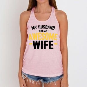 My Husband Has An Awesome Wife Women's Knotted Racerback Tank