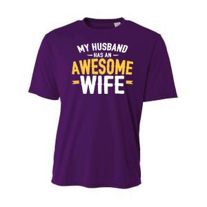 My Husband Has An Awesome Wife Youth Performance Sprint T-Shirt