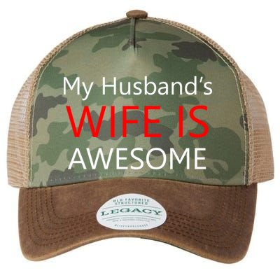 My Husband's Wife Is Awesome Legacy Tie Dye Trucker Hat