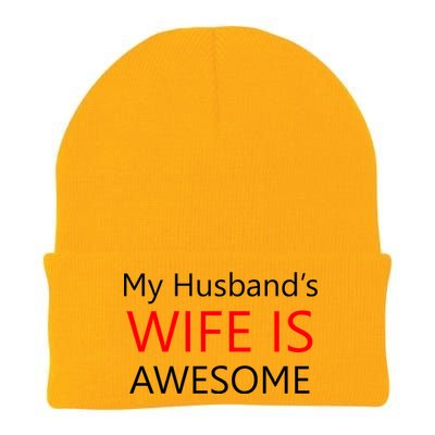 My Husband's Wife Is Awesome Knit Cap Winter Beanie