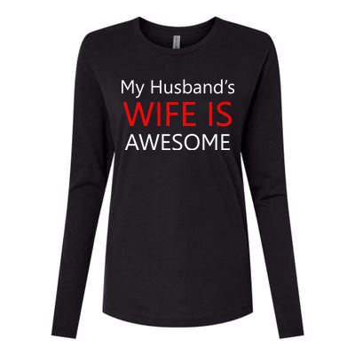 My Husband's Wife Is Awesome Womens Cotton Relaxed Long Sleeve T-Shirt