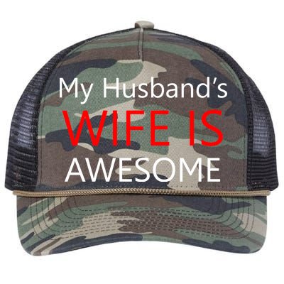 My Husband's Wife Is Awesome Retro Rope Trucker Hat Cap