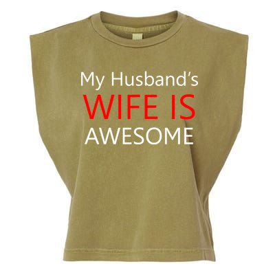 My Husband's Wife Is Awesome Garment-Dyed Women's Muscle Tee