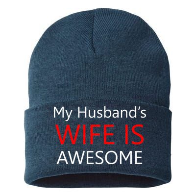 My Husband's Wife Is Awesome Sustainable Knit Beanie