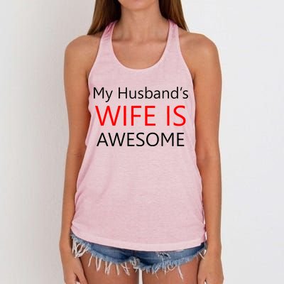 My Husband's Wife Is Awesome Women's Knotted Racerback Tank