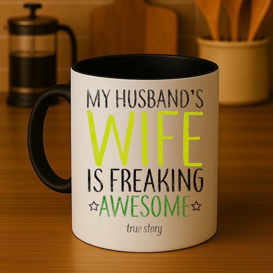 My Husbands Wife Is Freaking Awesome Mug