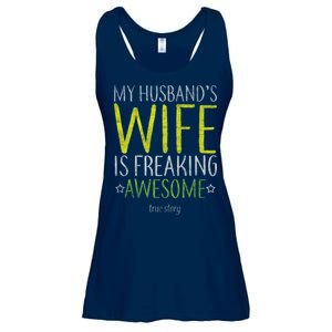 My Husbands Wife Is Freaking Awesome Ladies Essential Flowy Tank