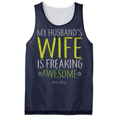 My Husbands Wife Is Freaking Awesome Mesh Reversible Basketball Jersey Tank