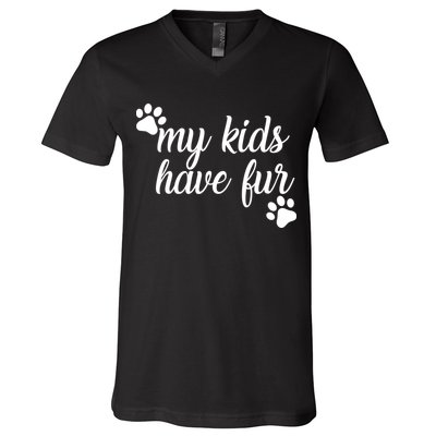 My Kids Have Fur V-Neck T-Shirt