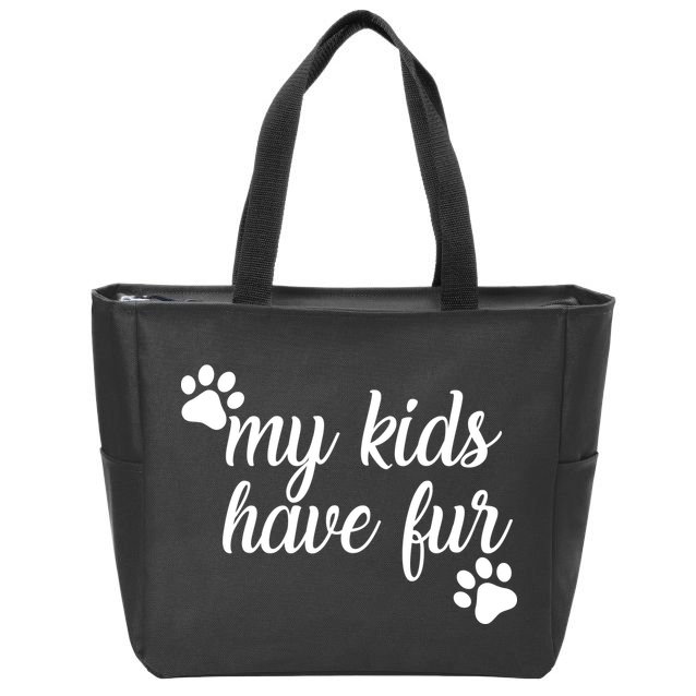 My Kids Have Fur Zip Tote Bag