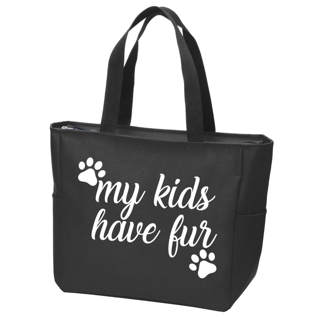 My Kids Have Fur Zip Tote Bag