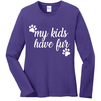 My Kids Have Fur Ladies Long Sleeve Shirt
