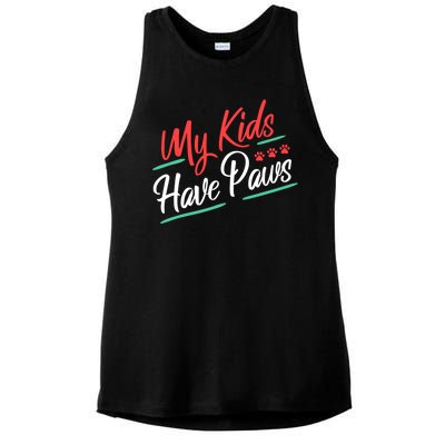 My Kids Have Paws Pet Owner Ladies PosiCharge Tri-Blend Wicking Tank